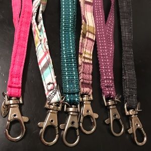6 patterned lanyards.